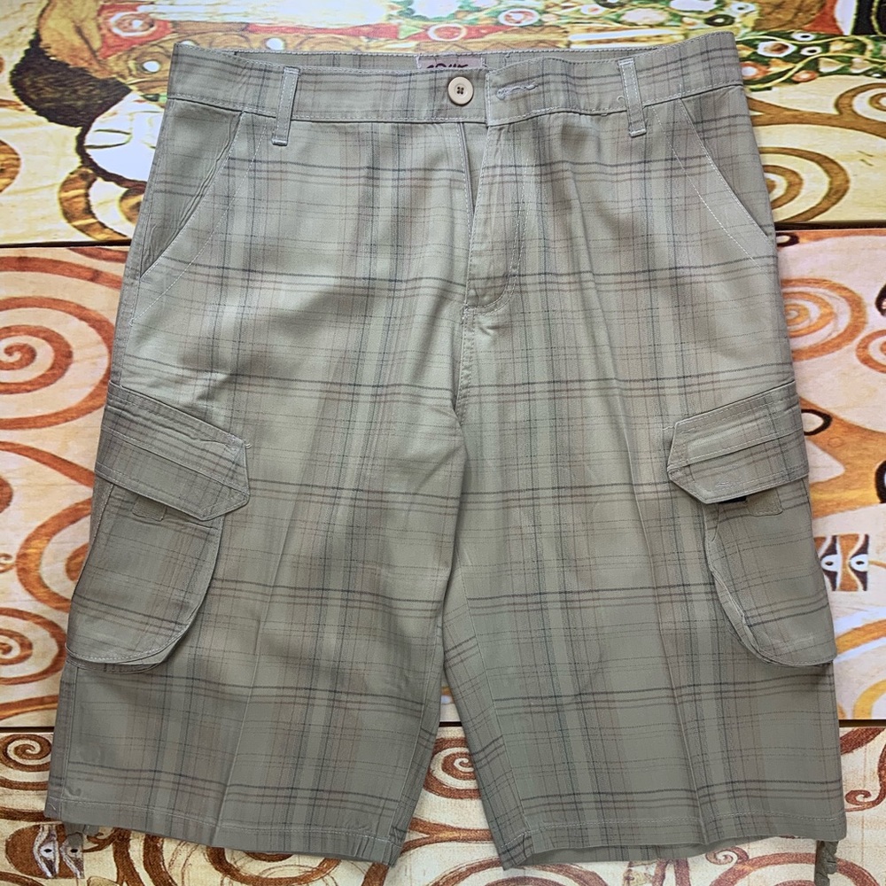 GS115 Men Regular Fit Cargo Walking Shorts Size 36 Waist Color Beige